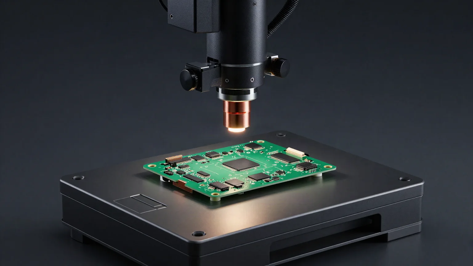Higgsfield-generated first-article PCB prototype under validation inspection