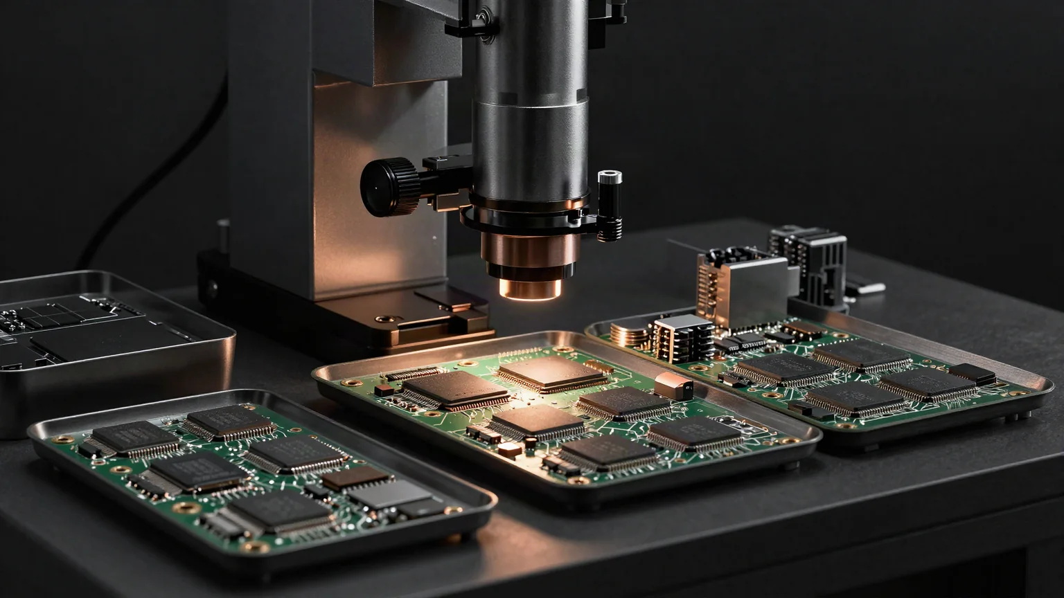 Higgsfield-generated IC components under precision optical sourcing inspection